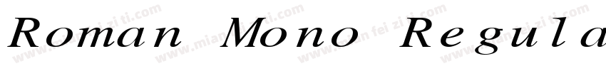 Roman Mono Regular字体转换
